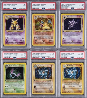 1999-2000 Pokemon "Holos" PSA-Graded Collection (6 Different) – Including Charizard Holo PSA EX-MT 6 Example!